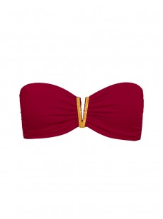 Haut de maillot de bain Bandeau Bijou Bordeaux - Color Mix