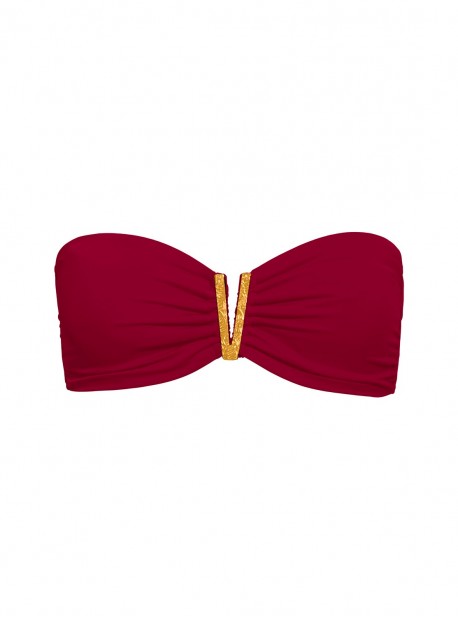 Haut de maillot de bain Bandeau Bijou Bordeaux - Color Mix