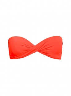 Haut de maillot de bain bandeau Twist Orange fluo - Color Mix