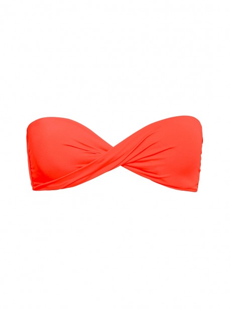 Haut de maillot de bain bandeau Twist Orange fluo - Color Mix