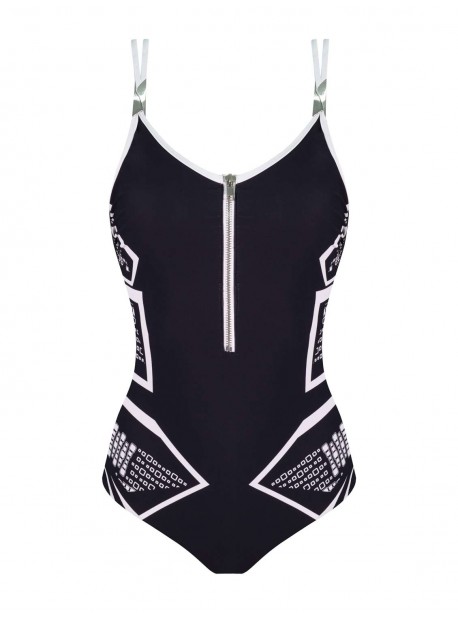 Maillot de bain sculptant 1 pièce - Diana Zip - City Shore - Miradonna