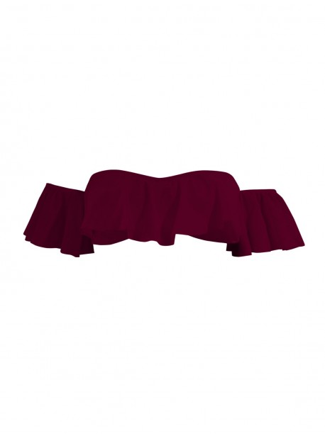 Haut de maillot de bain bandeau épaules dénudées Bordeaux - Color Mix - Phax