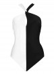 Maillot de bain 1 pièce Domino Jinx Twist - Noir et Blanc - Amoressa