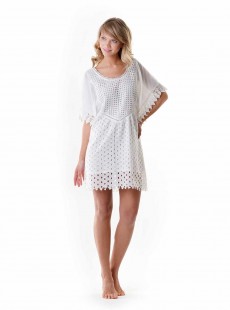 Robe de plage poncho Blanche - Almafi - Iconique