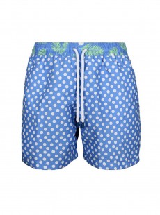 Short de bain bleu pois blancs Classic - Dots - Palmacea