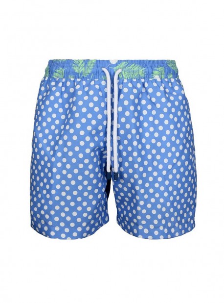 Short de bain bleu pois blancs Classic - Dots - Palmacea