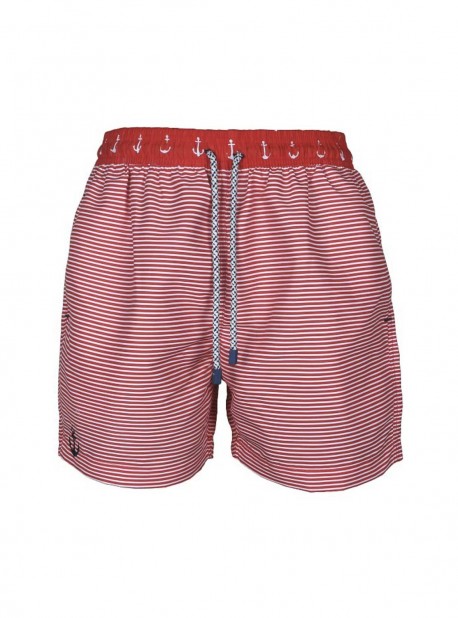 Short de bain rouge rayures Classic - Anchor - Palmacea- Palmacea