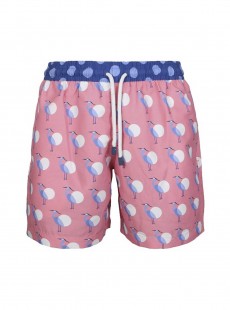 Short de bain rose clair Classic - Polka Heron - Palmacea