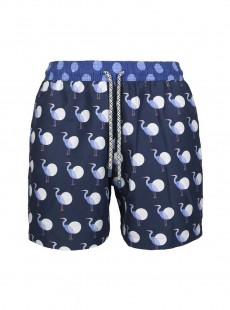 Short de bain bleu marine Classic - Polka Heron - Palmacea