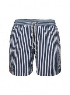 Short de bain bleu rayures Classic - Marine Strips - Palmacea