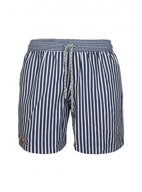 Short de bain bleu rayures Classic - Marine Strips - Palmacea