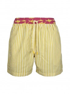 Short de bain jaune rayures Classic - Marine Sharks - Palmacea