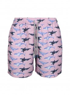 Short de bain rose claire Classic - Whales - Palmacea