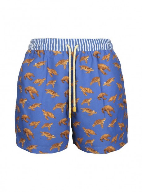 Short de bain bleu Classic - Marine Turtles - Palmacea