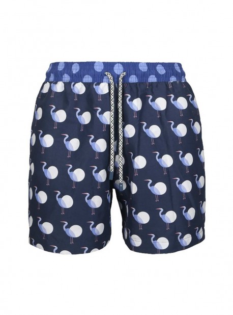 Short de bain bleu marine Slim - Polka Heron - Palmacea