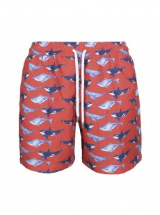 Short de bain rouge Slim - Whales - Palmacea