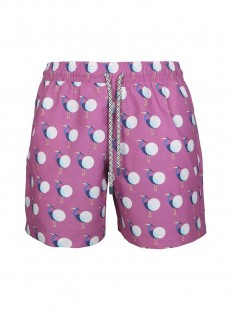 Short de bain fuschia Slim - Polka Heron - Palmacea