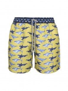 Short de bain jaune Slim - Whales - Palmacea