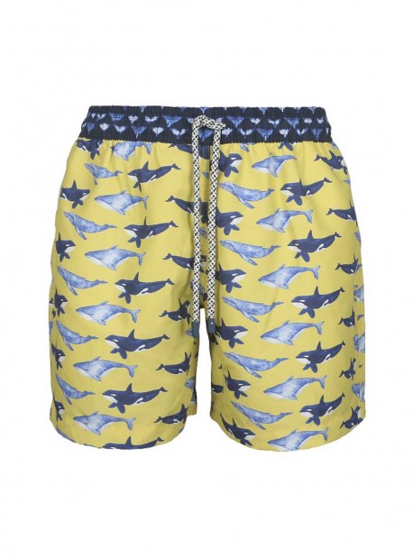 Short de bain jaune Slim - Whales - Palmacea