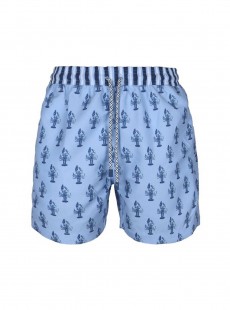 Short de bain bleu clair Slim - Lobsters - Palmacea