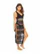 Robe de plage Longue Midnight Joy Lace Noir transparent - PilyQ