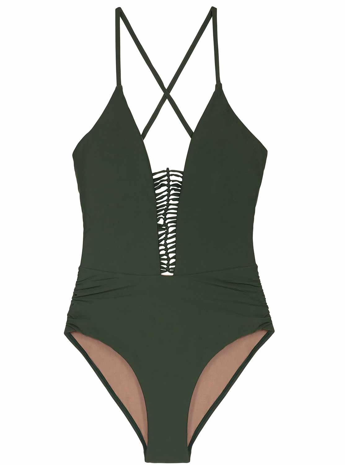 maillot 1 piece vert