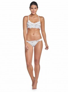 Culotte de bain en dentelle Must Haves Lace Blanc - PilyQ