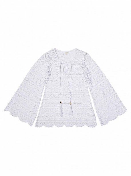 Tunique en dentelle avec volants Must Haves Noah blanc - PilyQ