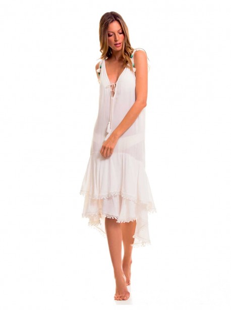 Robe de plage longue blanche - Cover Ups - Milonga