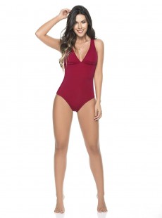 Maillot de bain une pièce Bordeaux - Color mix - Phax