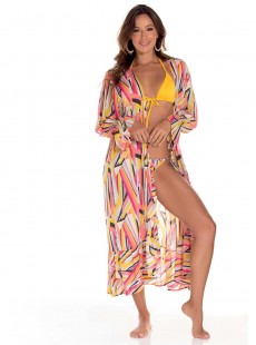 Robe de plage longue imprimés à rayures - Lucca - Milonga