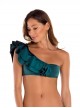 Haut de maillot de bain bandeau asymétrique à volants vert - Palette - Milonga