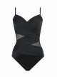 Maillot de bain gainant Mystify Noir- Net Work - "FC+" - Miraclesuit swimwear