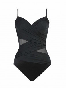 Maillot de bain gainant Mystify Noir- Net Work - "FC+" - Miraclesuit swimwear