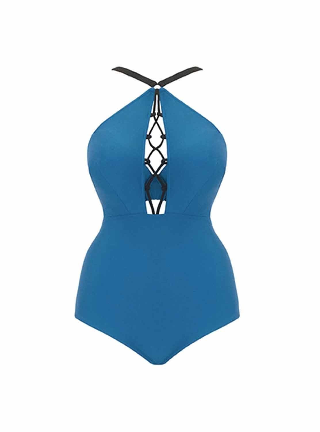 Maillot de bain 1 pièce Rock The Pool Bleu Pétrol Curvy Kate Swimwear