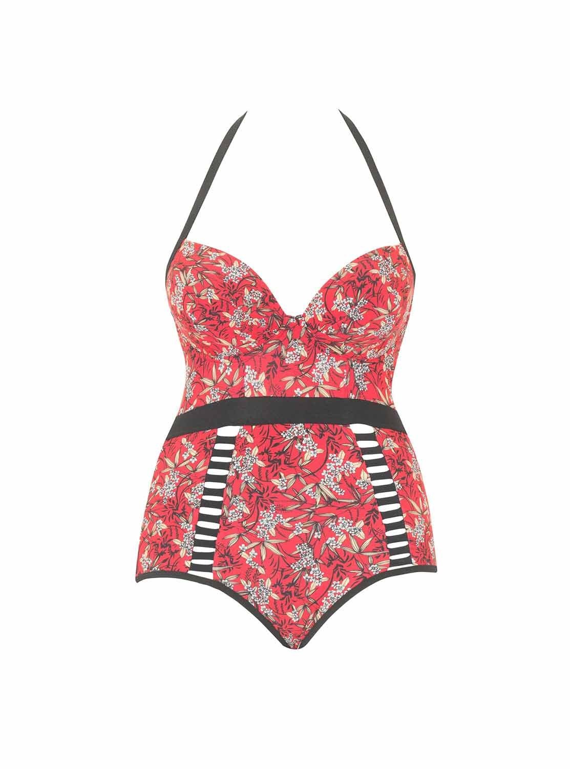 Maillot de bain 1 pièce Maya Red Print Curvy Kate Swimwear
