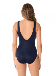 Maillot de bain gainant Crossover Bleu Nuit - Illusionists - "M" - Miraclesuit swimwear