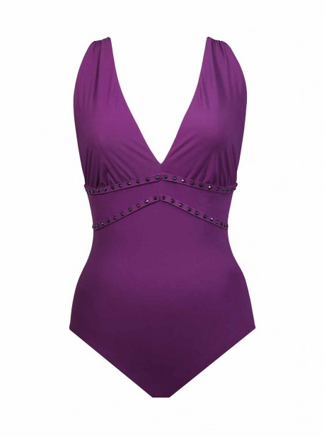 Maillot de bain lissant 1 pièce Lupita Violet - Romancing the Stone - Amoressa