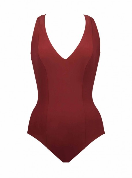 Maillot de bain lissant 1 pièce Mercury Bordeaux - Solar - Amoressa