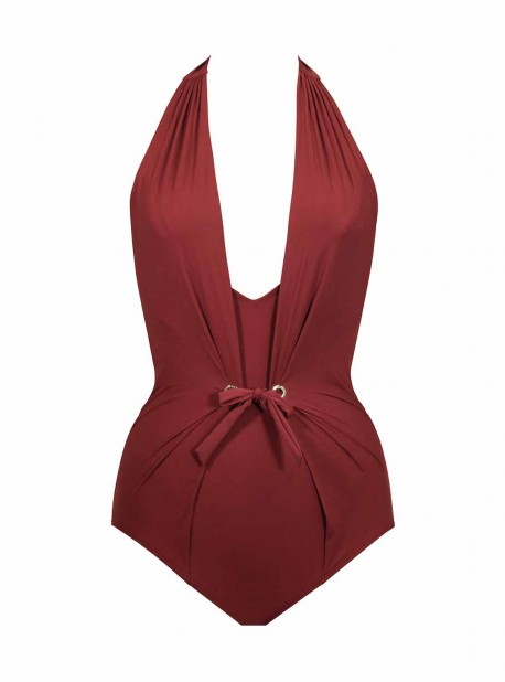 Maillot de bain lissant 1 pièce Jupitar Bordeaux - Solar - Amoressa