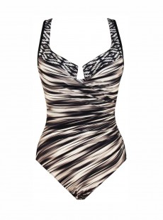 Maillot de bain une pièce Escape Noir et Blanc -  Warp Speed - "M" - Miraclesuit Swimwear