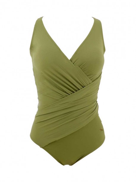 Maillot de bain sculptant 1 pièce Mirabasic Athena - Vert - Miradonna