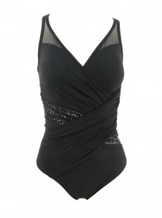 Maillot de bain sculptant 1 pièce Athena noir - Glamorous - Miradonna