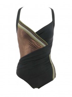 Maillot de bain sculptant 1 pièce Athena bronze - Metallic Gros - Miradonna