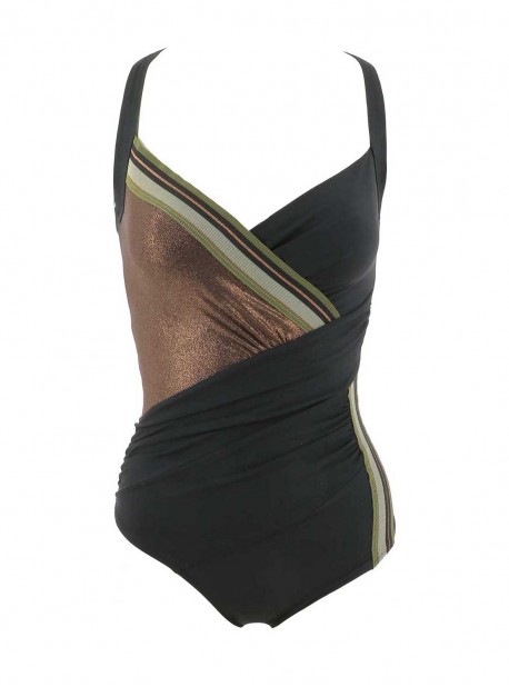 Maillot de bain sculptant 1 pièce Athena bronze - Metallic Gros - Miradonna