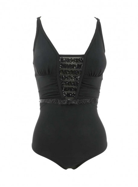 Maillot de bain sculptant 1 pièce Emera noir - Glamorous - Miradonna