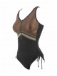 Maillot de bain sculptant 1 pièce Diana Laces bronze - Metallic Gros - Miradonna