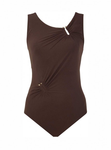 Maillot de bain lissant 1 pièce Uhura marron - U Turn - Amoressa