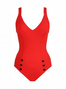 Maillot de bain lissant 1 pièce Divine rouge - Discotheque - Amoressa