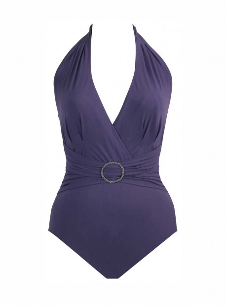 Maillot de bain lissant 1 pièce Drake violet - Oil Slick- Amoressa